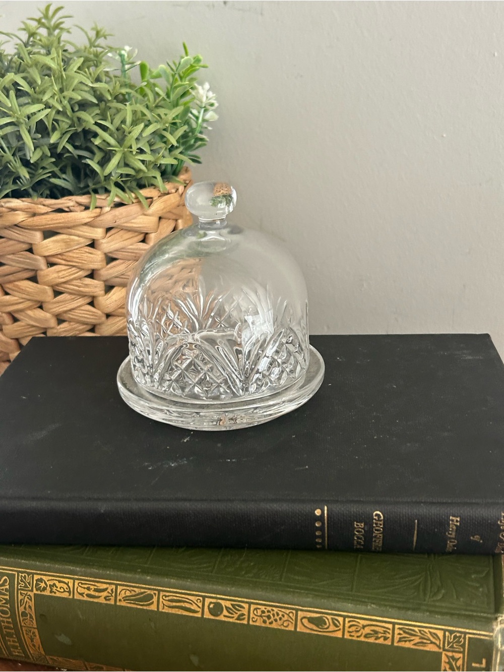 Godinger Dublin Mini Personal Butter Parfait domed butter dish crystal cut 3.5”
